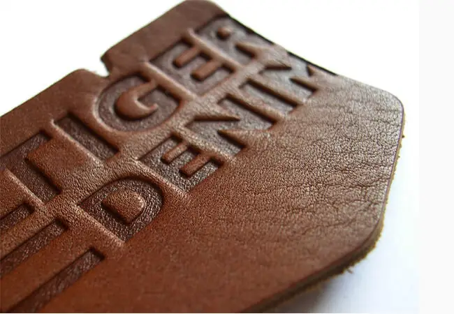 Leather debossed patches