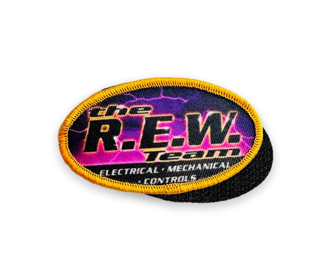 Debossed leather patch sample