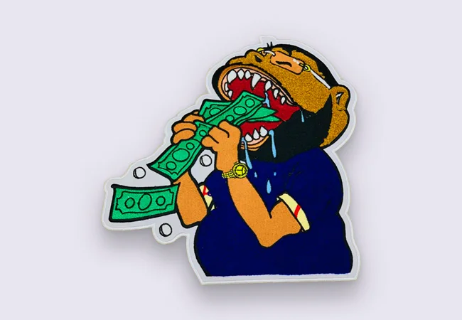 money monk chenille patch design